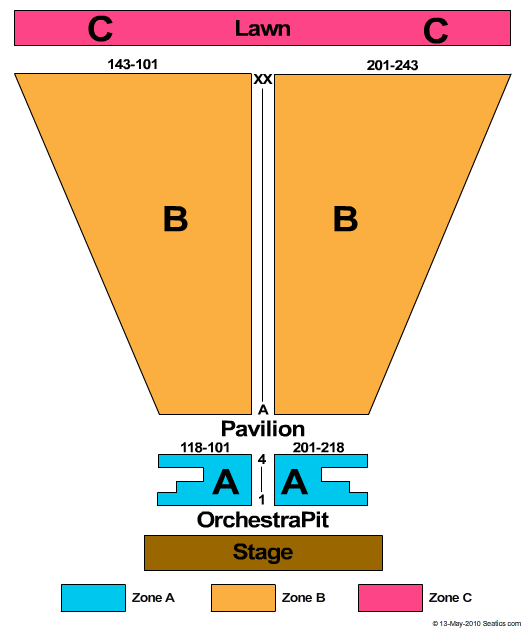 Meadow Brook Amphitheatre End Stage Zone Seating Chart